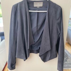 Tart Collections Slate Gray Women's Blazer Faux Suede